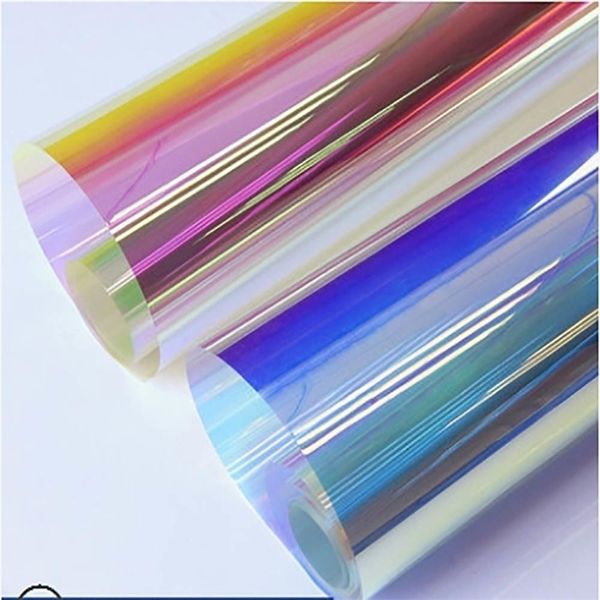 HOHOFILM 50cmx300cm Rainbow Window Film Adesivo dicroico dicroico iridescente pellicola in vinile decorativo Cosplay adesivo fai da te Y200416