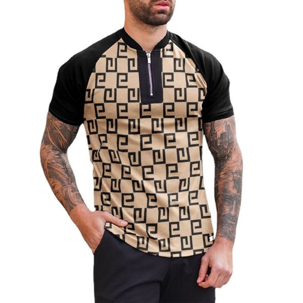 

mens business branded polo summer fashion printing short sleeve polos shirt man casual street trend t shirt, White;black