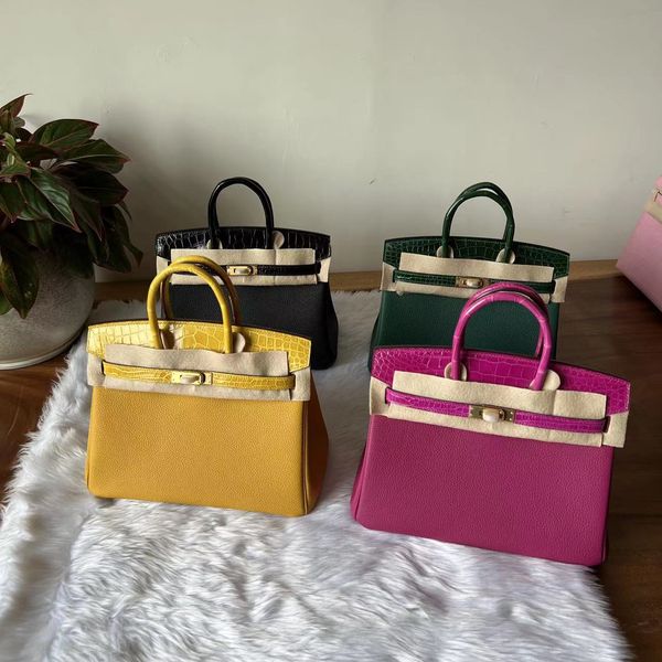 Bolsas de luxo Bamboo Mini Sacos de alça superior Diana Snake Snake Lizard Crocodile Skin Produtos Customados