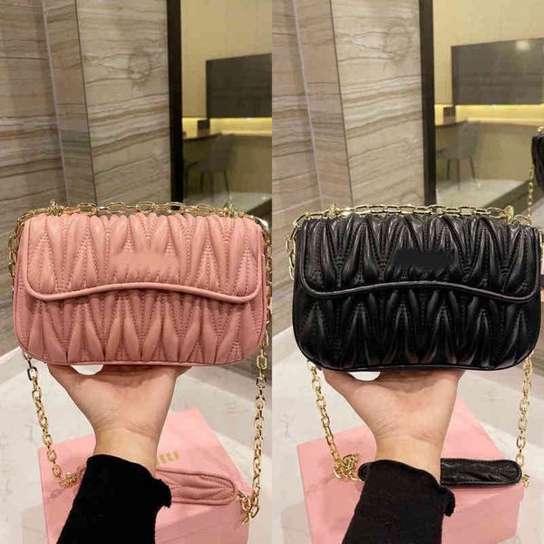

evening bag crossbody bags women wallet fashion purse high qulity handbag gold chain pleated leather small and light clutch 1021