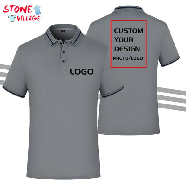 Imagem personalizada Men s Polo Shirt Designer Simple Lapela Manga curta Roupas Jerseys Golf Tennis Group Plus Tamanho XS 4xl 220722