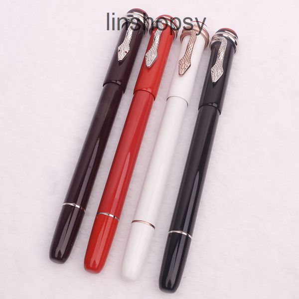 

110 anniversary inheritance series pen black red brown snake clip rollerball ballpoint pens stationery office school supplies, Blue;orange