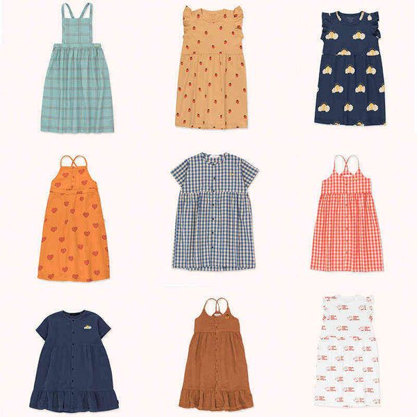 

enkelibb summer new toddler girls dress kids short sleeve dresses children hawaii beautiful a-line dresses baby dress l220715, Red;yellow