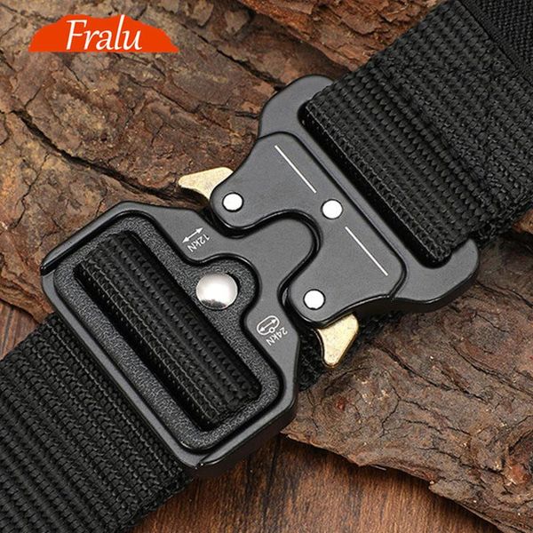 

elastic belt male tactical military canvas outdoor mens nylon belts army ceinture hom, Black;brown