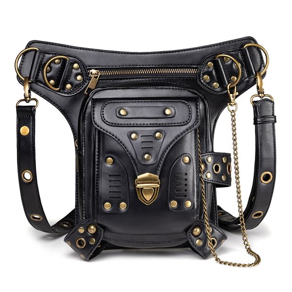 

new steampunk retro locomotive ladies one-shoulder messenger waist bag three-dimensional lock rock certificate