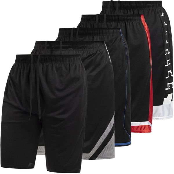 

performance basketball shorts for men 5 pack men's athletic mesh shorts x72c#, White;black