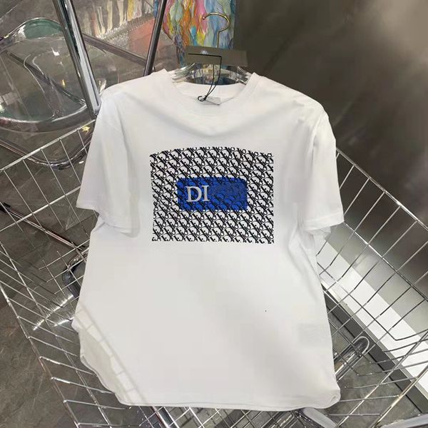 

designer 2022 european summer new short sleeve t-shirt women's fashion trend round neck loose letter available in black and white 2002