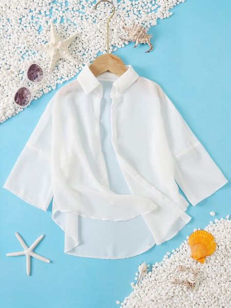

toddler girls open front kimono she, White;black
