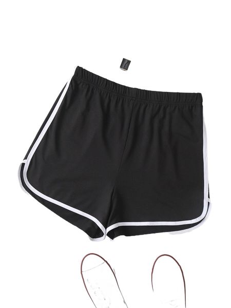 

contrast binding dolphin shorts z5st#, White;black