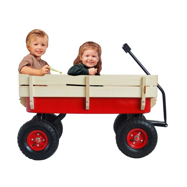 

outdoor garden sets wagon all terrain pulling w/wood railing air tires children kid