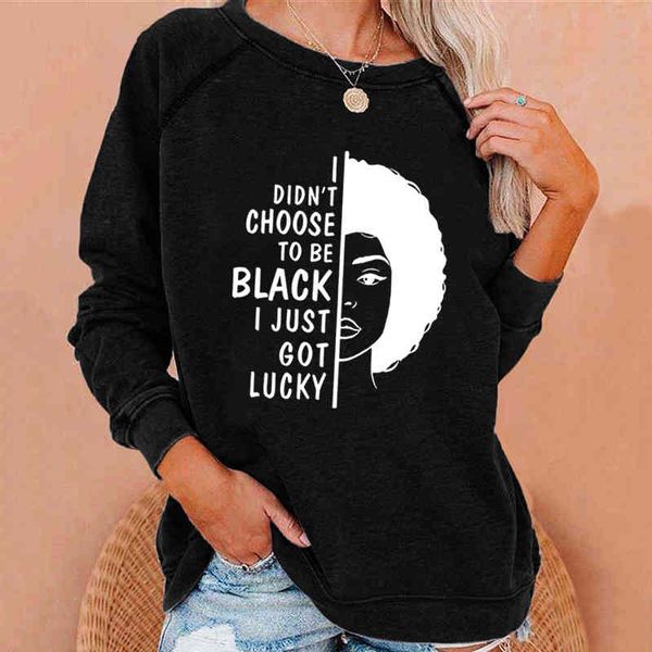 

autumn temperament commuting to be black round neck loose casual pullover