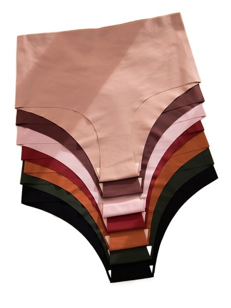 

7pack plain no show panty l7oq#, Black;red