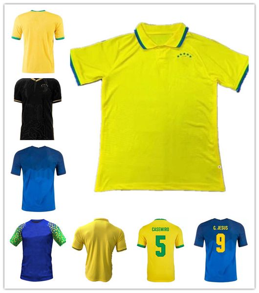 

s-4xl brasil neres coutinho soccer jersey 2021 2022 camiseta de futebol brazils g.jesus firmino 20 21 football shirt, Black;gray