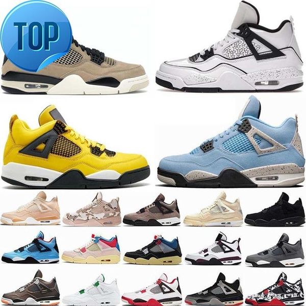 

jumpman 4s 4 retro mens basketball shoes camo aleali may travis scotts white oreo bred concord cool grey men women trainers sports231t, Black