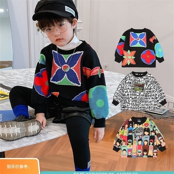 Jungen Kaschmir gefüttert warm und Pullover koreanische Version der großen Kinder-Winterkleidung und ausländische Kleidung LJ201216