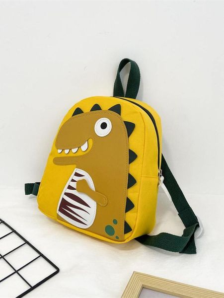 

kids cartoon pattern colorblock backpack she
