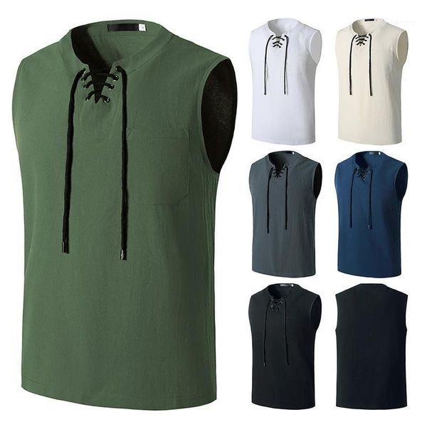 T-shirt da uomo Summer Basketball Vest T-shirt sportiva senza maniche con stampa allentata Abbigliamento casual da uomo