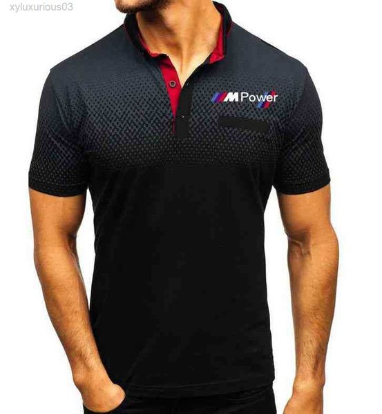 

polo men's for bmw power printed t shirt summer lapel mens sleevecasual fashion cotton short sleeve male cloth, White;black