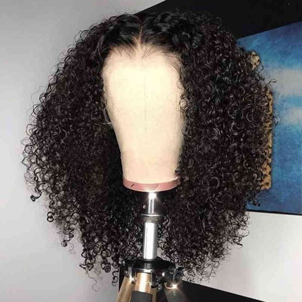 13x4 Kinky Curly Lace Front Echthaarperücken Frontal 220608