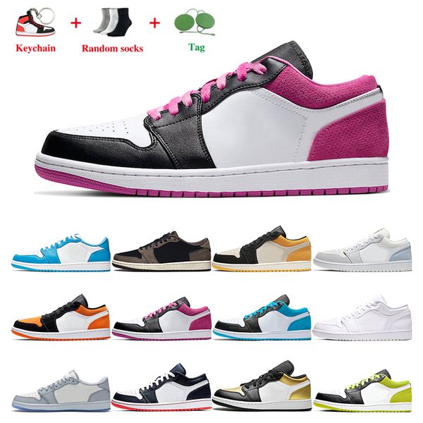 

men women basketball shoes 1 low designer trainers jumpman 1s light smoke grey university blue unc royal black purple white toe crimson tint