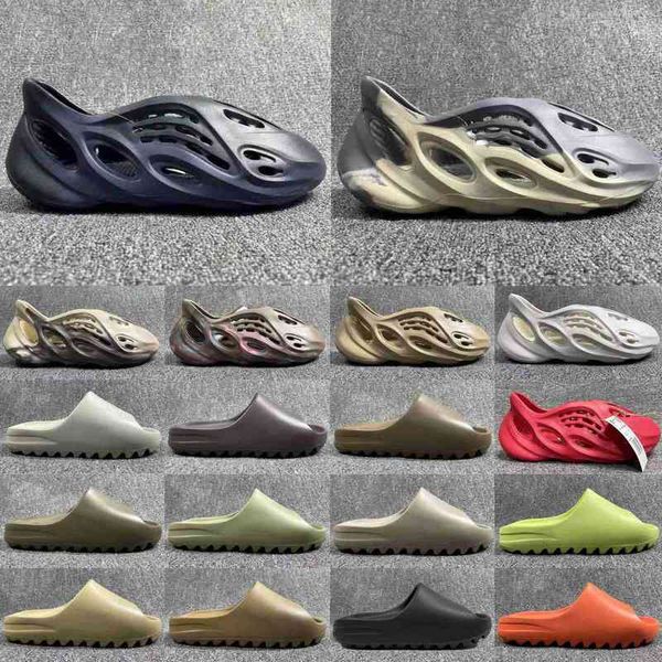 

2022 yeesys kanyes designer sandal slippers men woman slider vermillion mineral blue onyx pure sandals slide slipper ochre bone resin clog d, Black