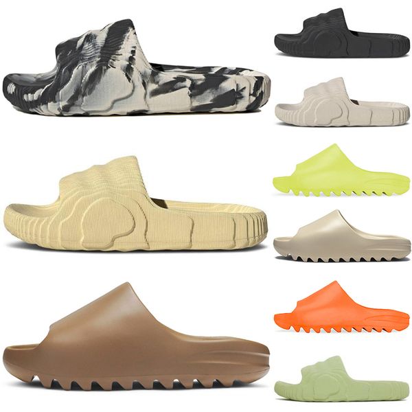 Adilette 22 cursori Slifori Slides Designer Sandals Mens Deserto Nero Deserto Sand Magic Lime Luxury Fashion Shoe