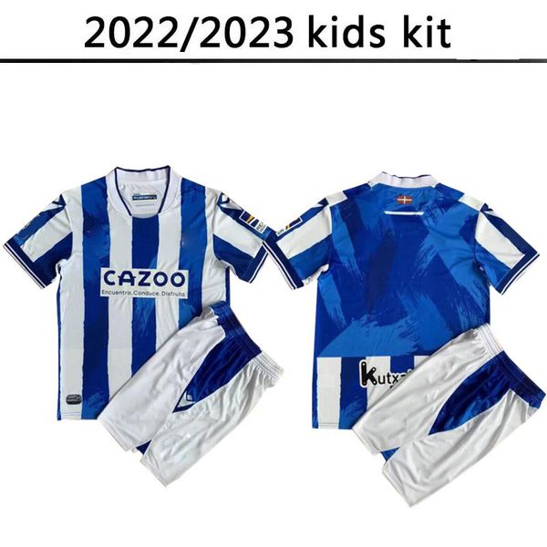 

2022 2023 real sociedad kids kit soccer jersey david silva oyarzabal isak 22 23 x prieto gorosabel willian portu football shirt carlos fdez, Black