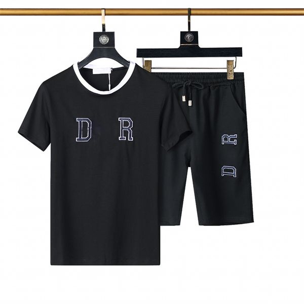 

22ss summer women's tracksuits fashion casual mens short sleeve sportswear yoga set luxury designers men's tracksuit cotton two pi, Gray