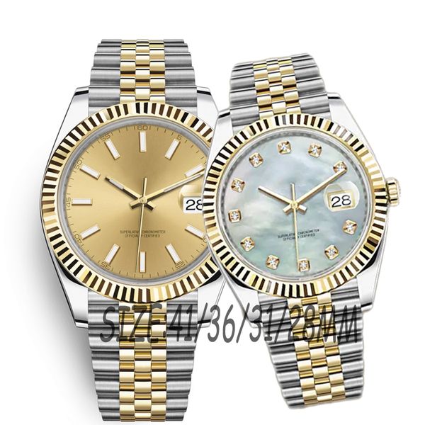 caijiamin montre de luxe Relógios Mecânicos Automáticos para Homens 36/41MM Completamente em Aço Inoxidável Luminoso À Prova D' Água 28/31MM Relógios Femininos Estilo Casais Relógios de Pulso Clássicos