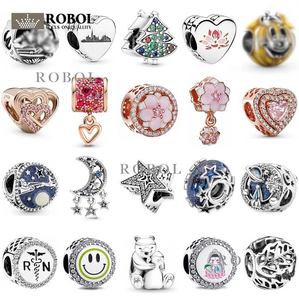 925 Silver Fit Pandora Stitch Conta 46 2021 New Fashion Charms Bracelet Charm Beds Dangle Diy Jewelry Acessórios T014