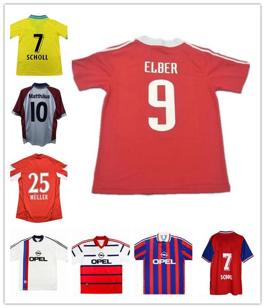 

94 95 96 bayern munich retro soccer jerseys 00 01 02 final zickle effenberg elber pizarro scholl matthaus klinsmann football shirts 1995 200, Black;yellow