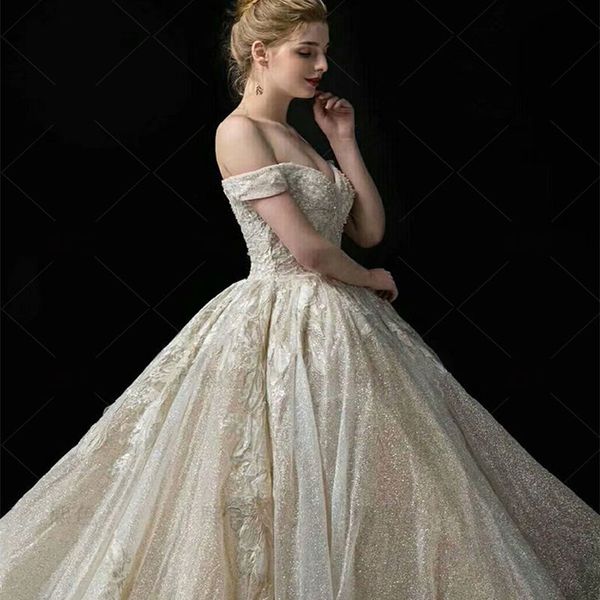 

unique ball gown wedding dress with sleeveless backless jewel bodice applique organza cowl backs formal occasion custom made tulle floor-len, White