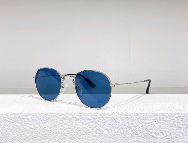 

oval silver blue 53ws sunglasses men shades summer sun glasses wrap uv400 eyewear with original box, White;black
