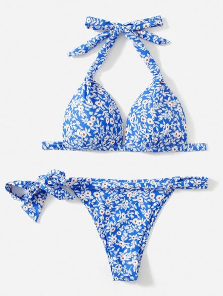 

ditsy floral print push up bikini swimsuit b0jw#, White;black