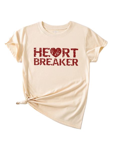 

heart and letter graphic tee a3g7#, White