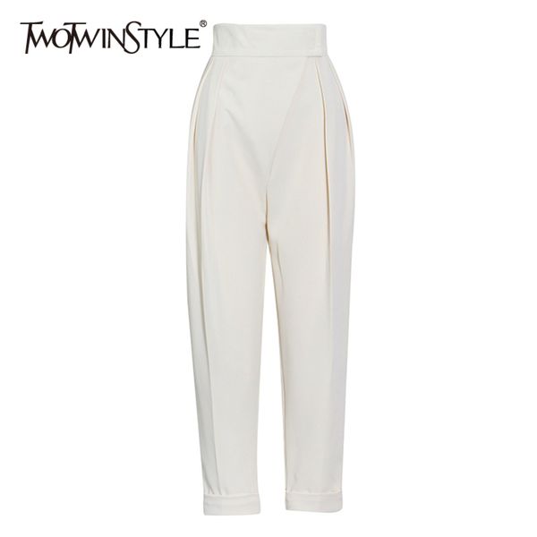 

minimalist harem pants for women high waist casual black trouser female fashion clothing spring 210423, Black;white