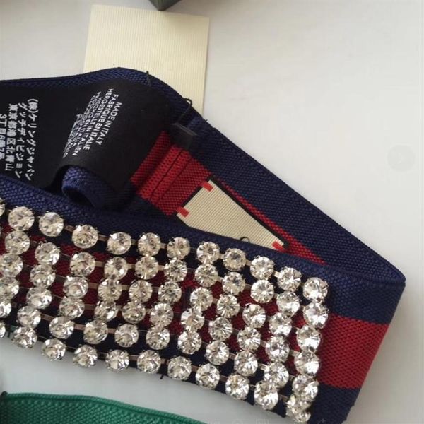 

2019 elastic stripe full crystal rhinestone headband runway headwrap green and red strap clear crystal pave women party wedding co196s, Silver