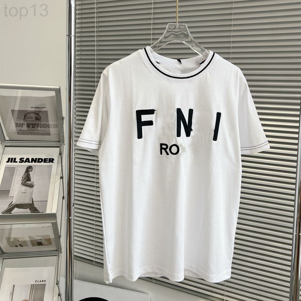 

women's t-shirt designer 22 spring and summer new fashion br f family men's women's same couple's cotton round neck prin, White