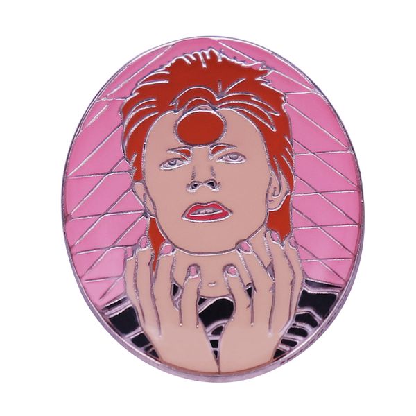 

daviid b0wie hands to face brooch glam rock star badge tribute to the legendary, Blue
