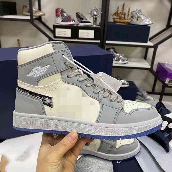 

2021 officially revealed anniversary collaboration grey white french fashion style label kim jones sneaker shoe size mk0002, Black