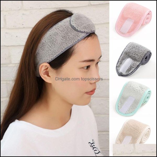 

hair tools accessories products adjustable makeup hairband headband for wash face spa facial bands women girls soft toweling turban drop d