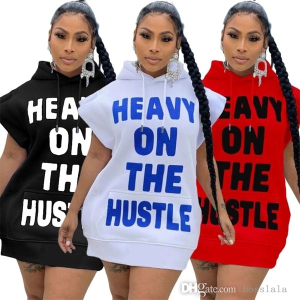 

designer sport t-shirt dresses fitness clothes womens hoodies sleeveless printed dress
