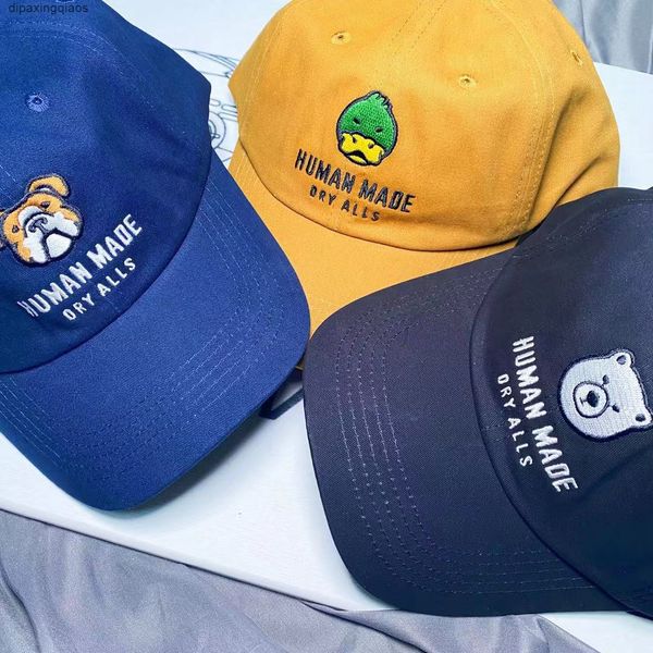 

ball caps richao human made new embroidered animal baseball cap duck dog bear for men and women, Blue;gray