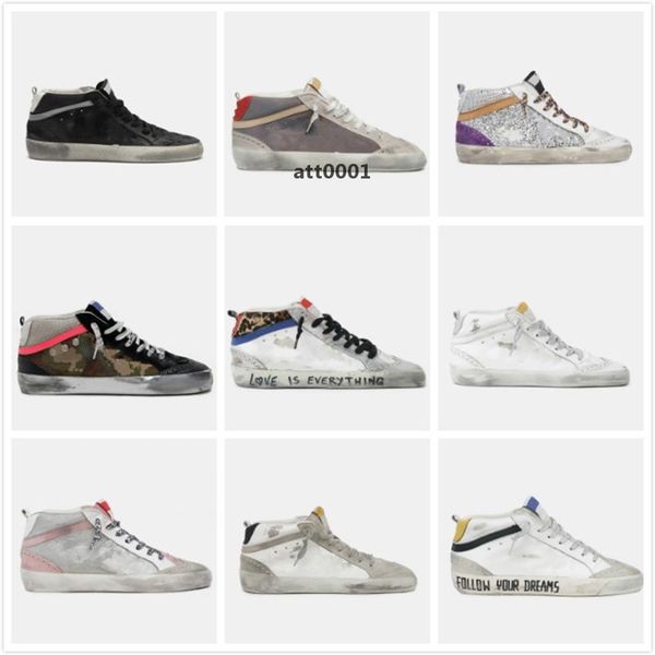 

mid star sneakers high-style women shoes italy pink-gold glitter classic white do-old dirty designer sho sneaker''golden'&#03, Black