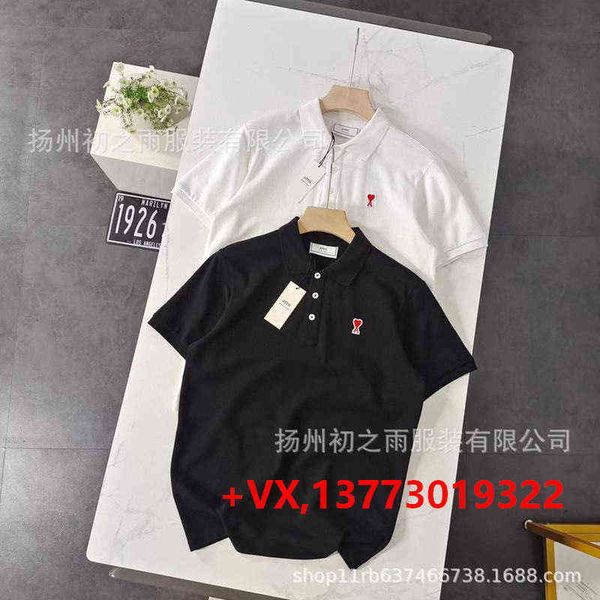 

designerami spring brand and summer embroidery love letter short sleeve polo t-shirt business casual, White;black