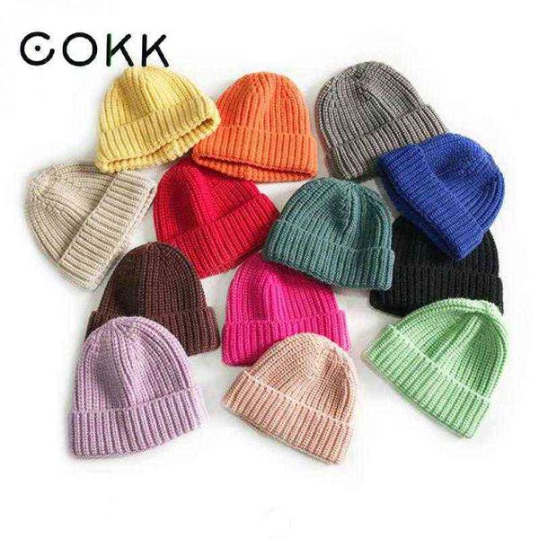 Chapéus de inverno cokk para homens homens malha gorro bonnet winter tap warm mantendo capuz simples femme skullcap hat feminino feminino j220722