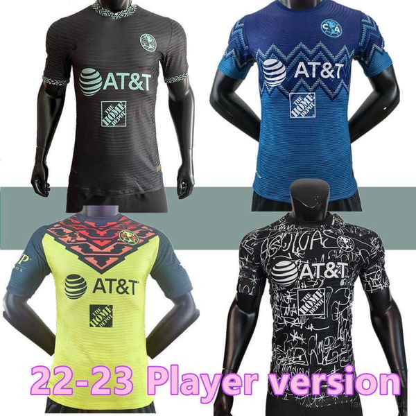 

player version 2022 2023 liga mx club america 2021 2022 soccer jerseys r.martinez giovani home away 3rd training vest 21 22 23 football men, Black;yellow