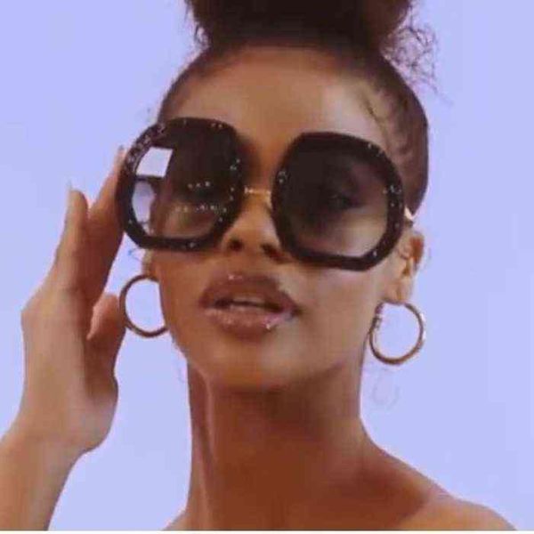

new women's the same fashionable and personalized diamond framed sunglasses womens fashion, White;black