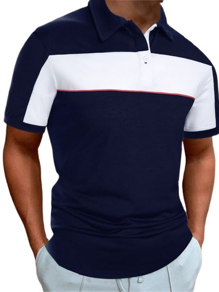 

men color block polo shirt z2me#, White;black