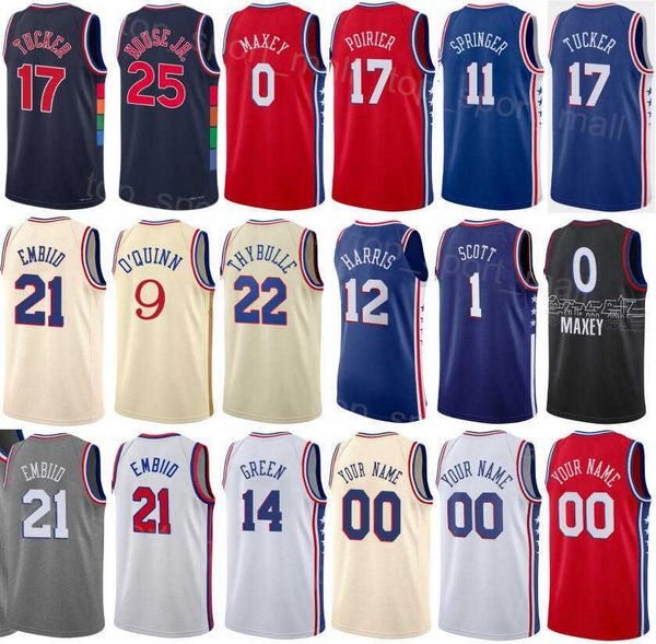 

screen print men youth city earned basketball james harden jersey 1 tobias harris 12 joel embiid 21 georges niang 20 tyrese maxey 0 danny gr, Black;red